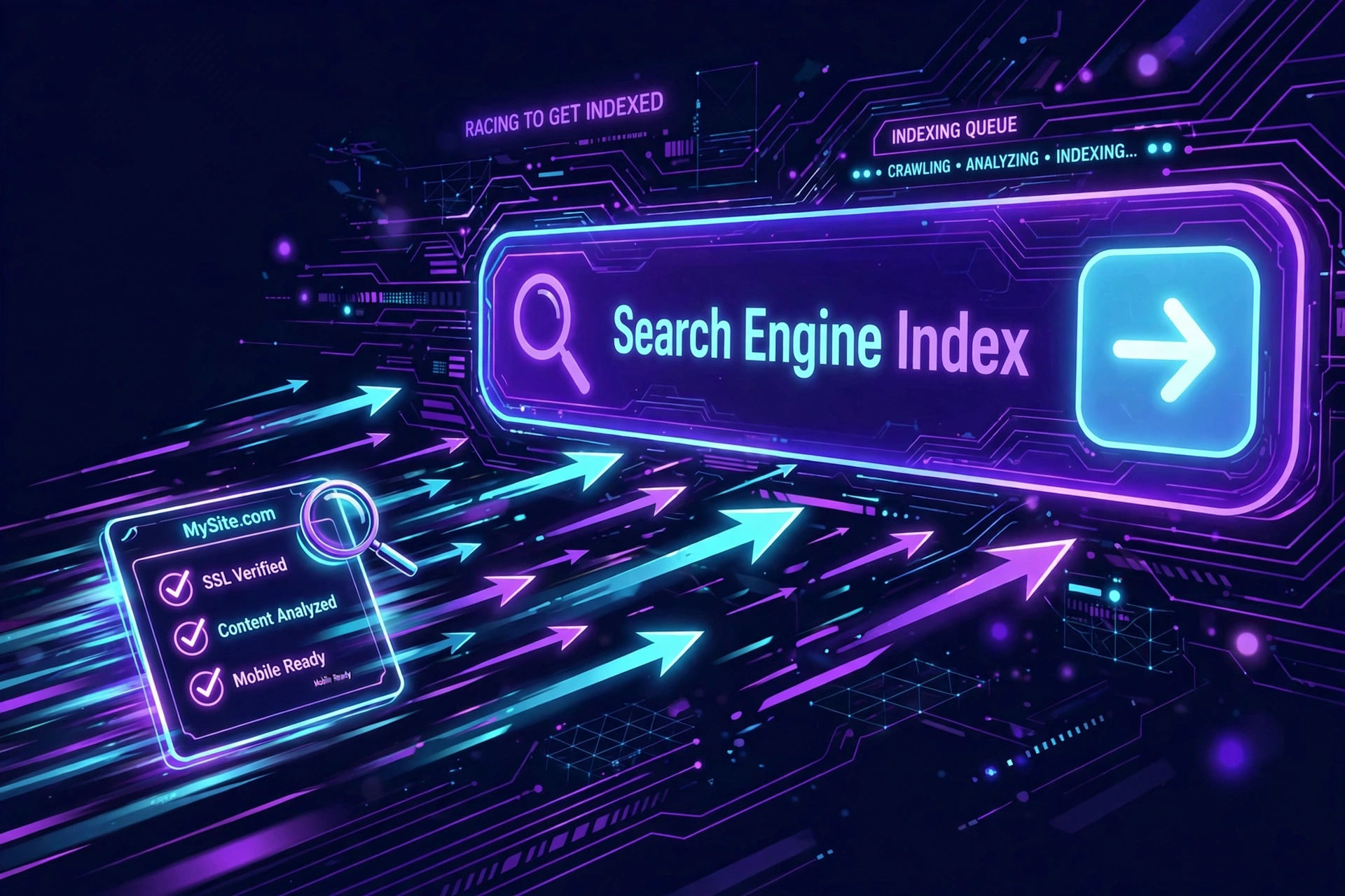 A new website getting submitted for search indexing